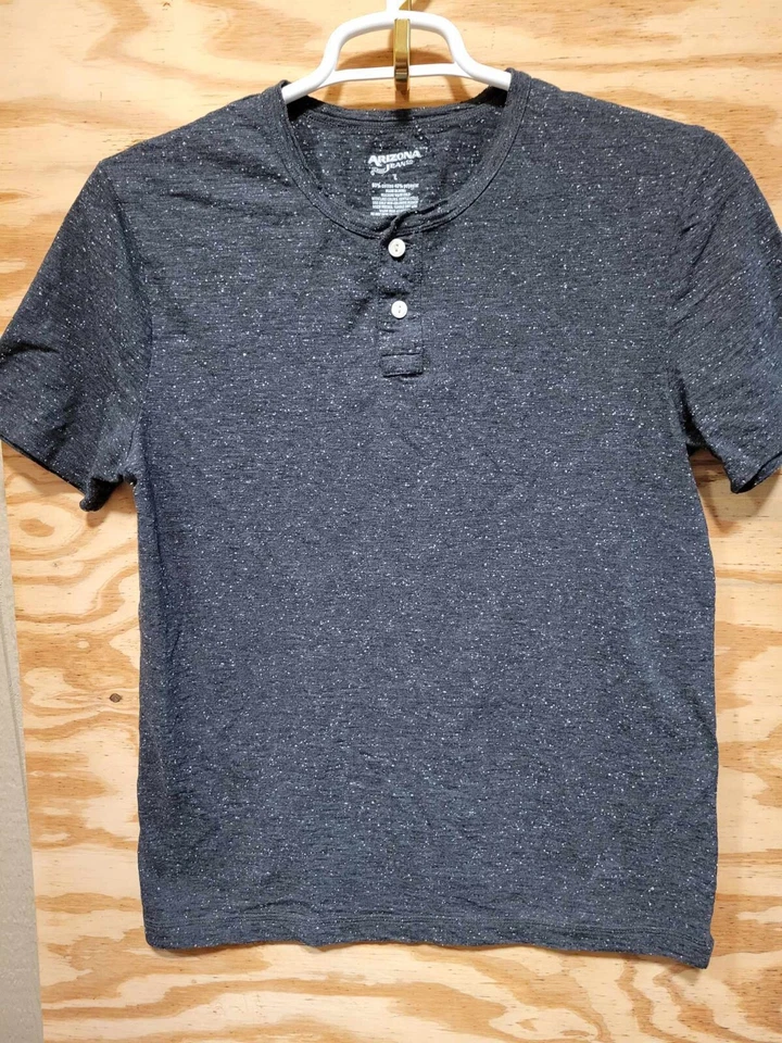 Arizona The Original Jeans Co. Men's Shirt Large Gray Round Neck Button Closure - Image 2 of 4