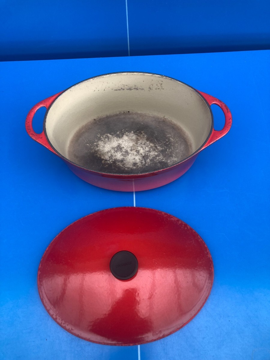Cocotte Ovale Le Creuset Fonte Rouge 28 Cm - Vintage Made In France