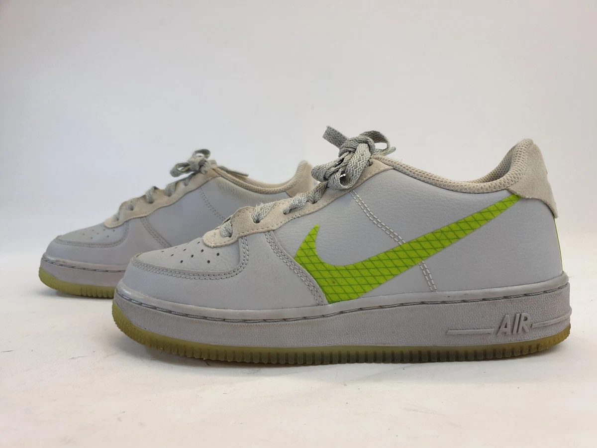 GENUINE Boys Trainers Size 4.5 EU 37.5 AIR FORCE 1 Grey Leather Sneaker Shoes