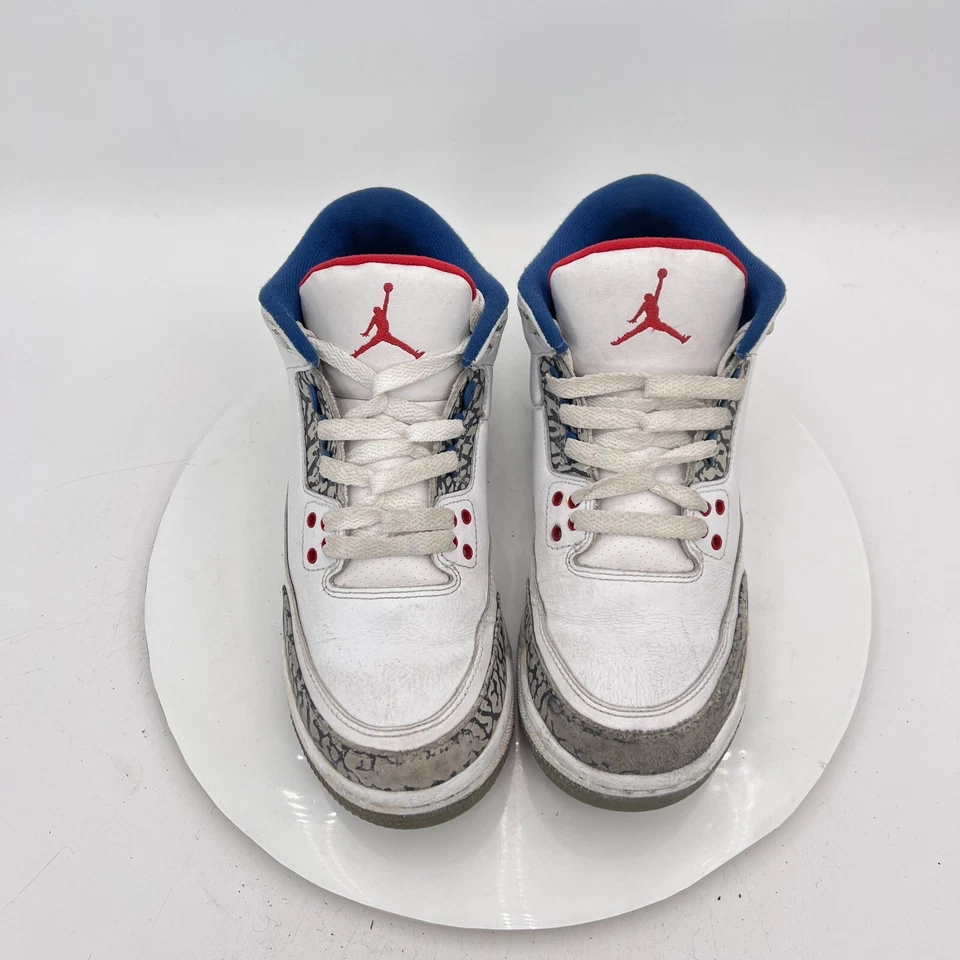 Nike Air Jordan 3 Retro Youth Size 7Y Women 8.5 854261-106 True Blue White Shoes - Image 3 of 4