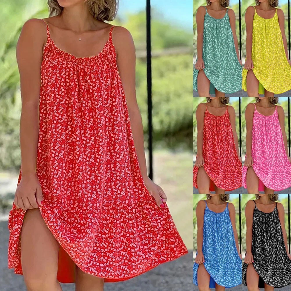 Elegant Floral Printed Camisole Dress for Women s Trendy Summer