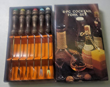 Little Fork, 6 Cocktailgabeln, Longdrink Gabeln, Vintage, originale Verpackung