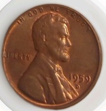 1959 Denver Mint 1C RD Lincoln Memorial Cent Brilliant Uncirculated Free Post 
