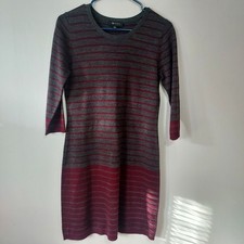 Striped Body Con Sweater Dress Womens Size S