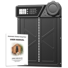 Large Automatic Chicken Coop Door with LCD Display, Aluminum Automatic Chicke...