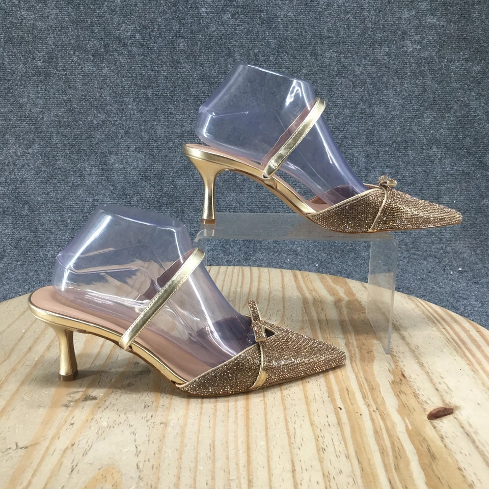 INC International Concepts Heels Womens 8.5 M Gelsey 3 Slingback Pumps Gold - Image 2 of 4