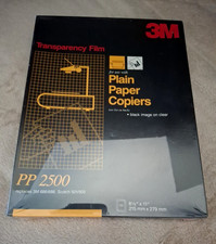 3M Transparency Film PP2500 for Plain Paper Copiers 100 Sheet NEW Sealed