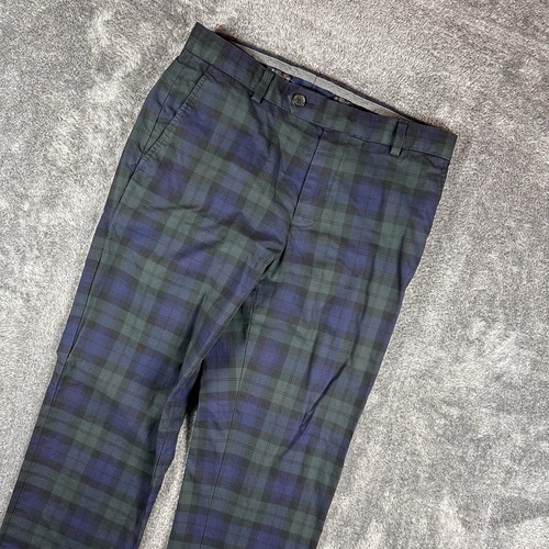 Brooks Brothers Pants Men’s 31x32 (32x30) Green Blue Plaid Milano Chino