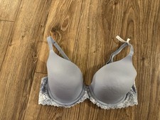 Aerie Real Sunnie Full Coverage Blue Gray Underwire Bra Womens Size 34D Lace