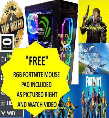 i7 GAMING DESKTOP PC UP TO 3.6 GHZ 1 TB 16GB RAM RTX 2060 WIFI WIN 10