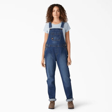 Dickies Women's Denim Boyfriend Fit Bib Overalls NWT Size S