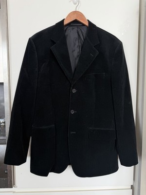 Aquascutum Black Corduroy 3 Button Sport Coat Sz Eu 48