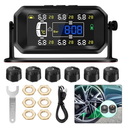 #ad #ad RV Tire Pressure Monitoring System Real Time Solar Trailer TPMS 6 TPMS Sensors $31.79