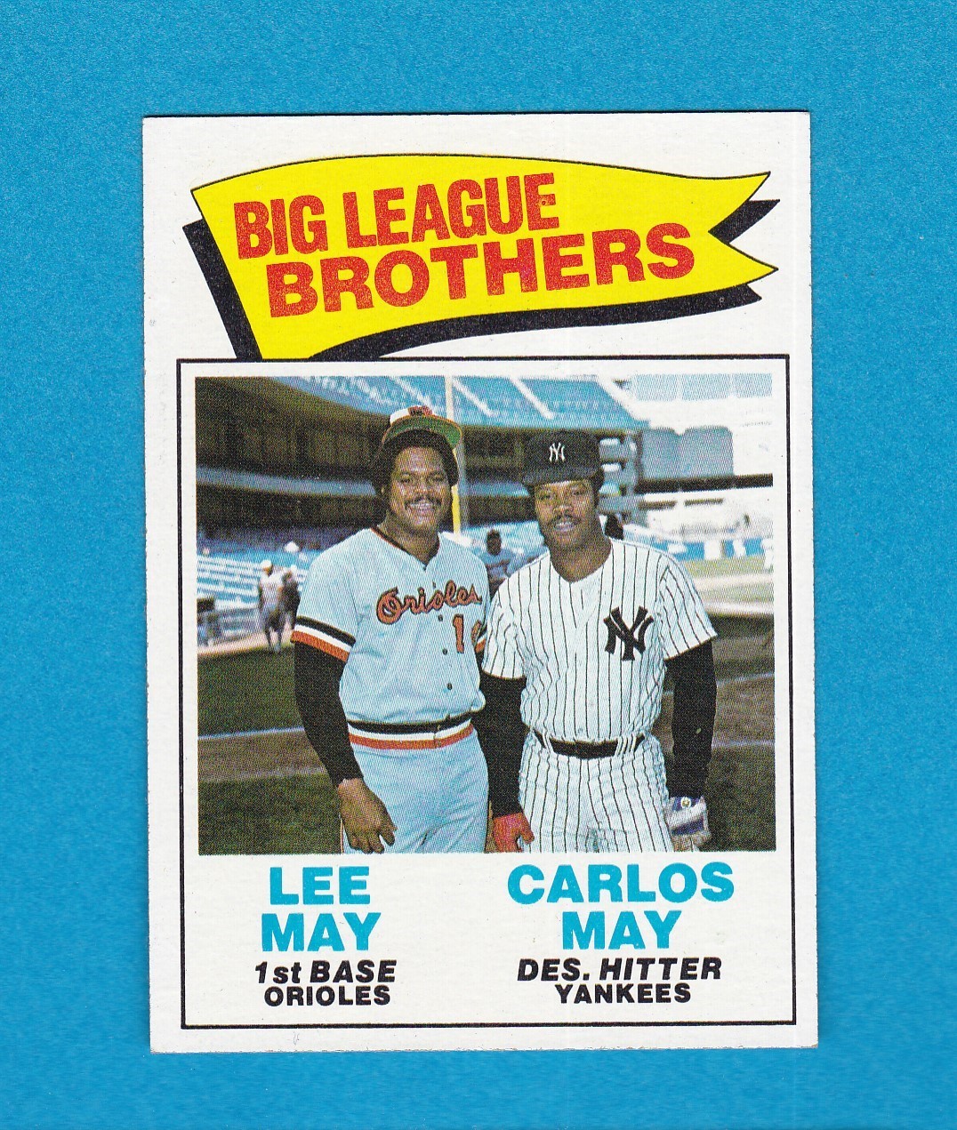 1977 TOPPS BASEBALL SET BREAK 633 BLB LEE MAY/CARLOS MAY NM+