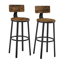 Bar Stools Set of 2, Bar Height Stools, 28.9 2 Pack Rustic Brown  Ink Black