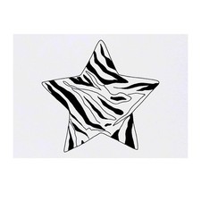 'Zebra Print Star' Temporary Tattoos / Transfers TO00032596 