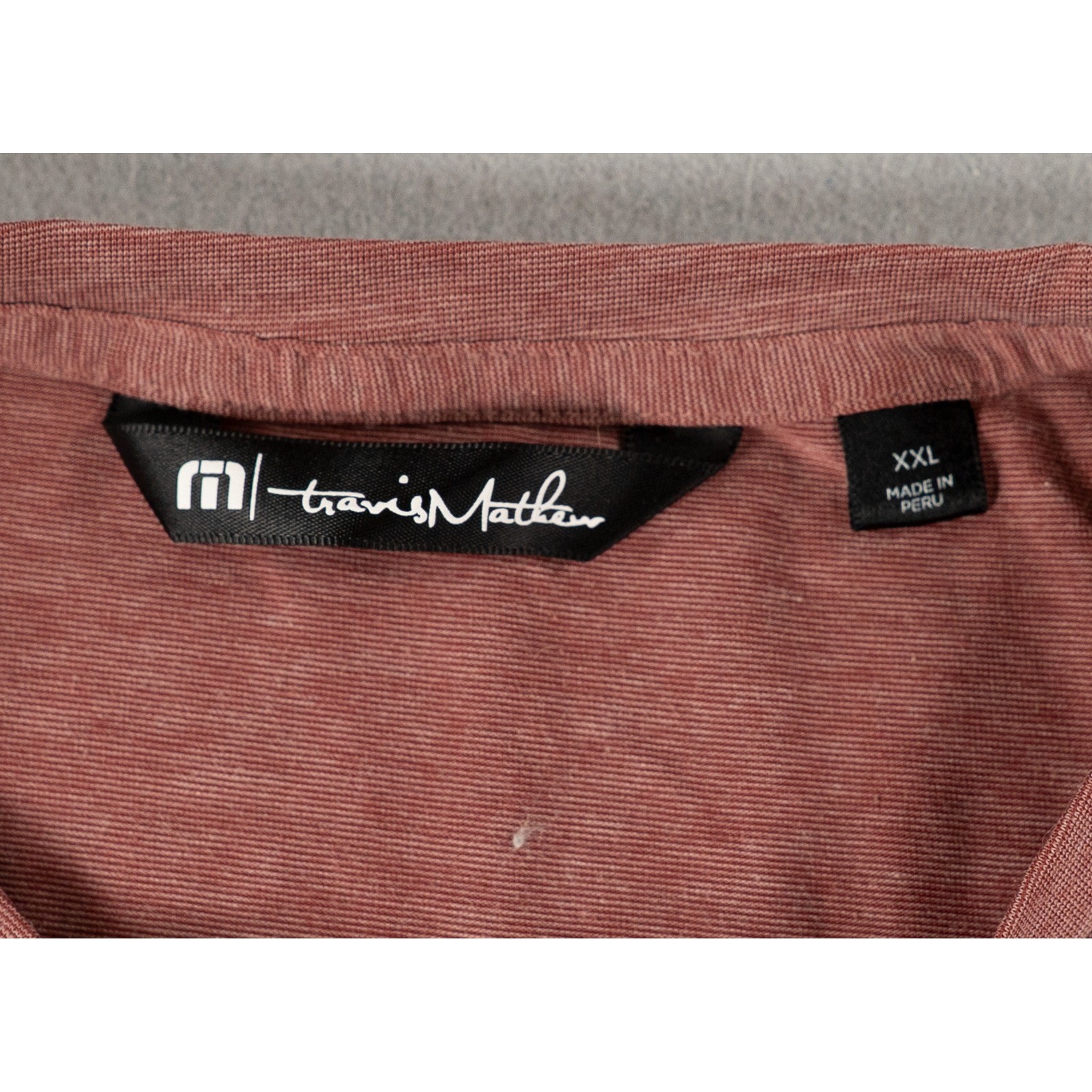 TravisMathew Mens T-Shirt XXL Short Sleeve Heathered Pima Cotton Blend Red image 3