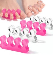 Dr. JK- Toe Separators for Pedicure, 2 Pairs, Clear Pink, Pink