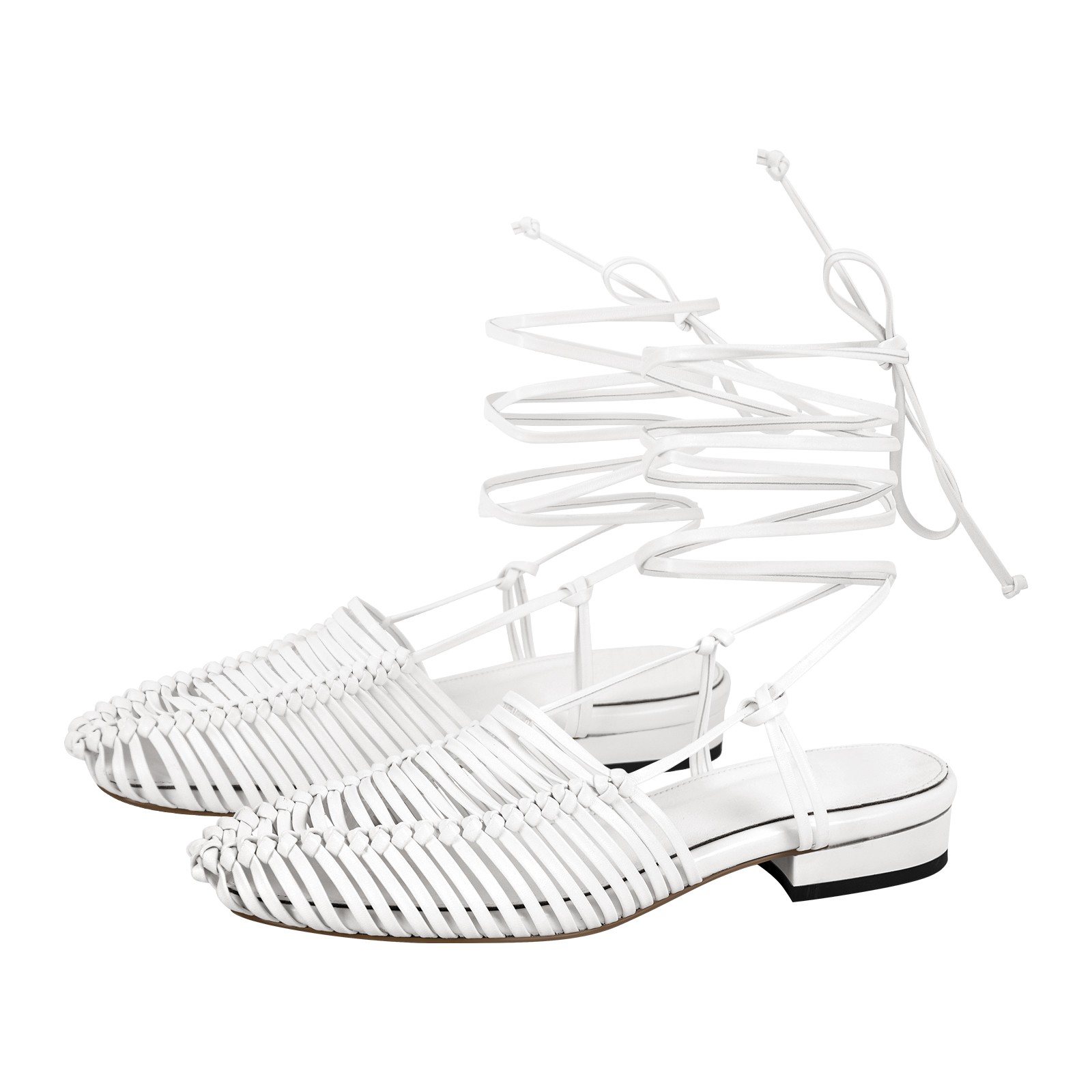 PANTOFOLA D’ORO Ciabatte donna scavate punta chiusa sandali spiaggia stringati scarpe casual piatte