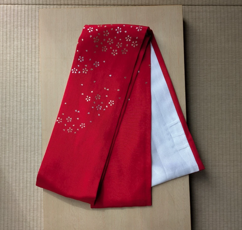 Japón Kimono Obi Cinturón Conjunto de Accesorios Cordón Rojo y Bufanda Obiage Obijime Usado Foto 3 de 4