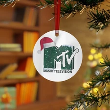 Personalized MTV Music Television Metal Christmas Tree Ornament