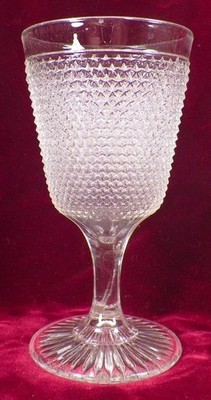 McKee Snowflake Goblet Water Star Rosetted Clear Glass Gen. Grant EAPG Antique