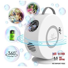 Bubble Machine for Kids and Toddlers, 360  Automatic Bubble Blower White