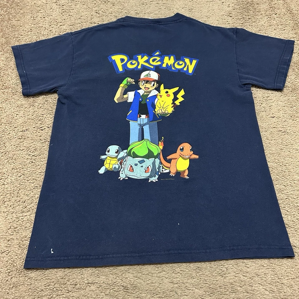 Camisa grande Pokémon Youth 1999 gráfico grande en la espalda *etiqueta Delta de manchas Foto 3 de 4