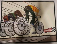 Levi's Advertising Poster 1970's Bicycle Race Levi Strauss cycling 