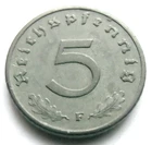 (280) GERMAN 3rd REICH 1943 F -5  REICHSPFENNIG WWII COIN