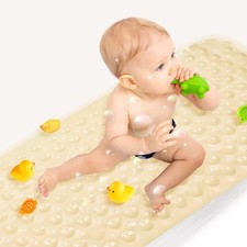 Sheepping Baby Bath Mat for Tub Non 40" x 16" Rectangular , Yellowed Cream