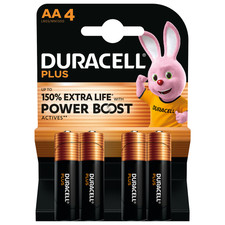 Duracell AA Plus Power Batteries with Power Boost Actives Pack of 4 for Toys