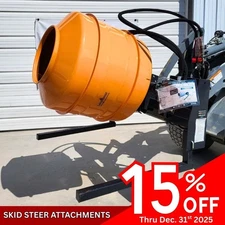 Skid Steer Landhonor Concrete Roller Mixer Cement Hydraulic Attachment