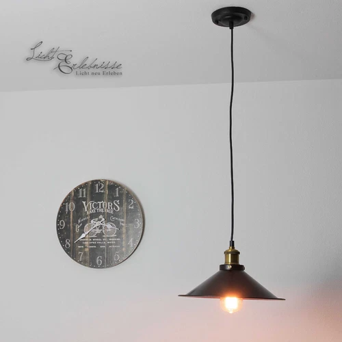 Lámpara Colgante De Comedor Vintage Diseño Industrial Negro E27 - Imagen 5 de 8