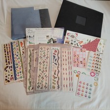 Large Mix Scrapbook Lot Stickers In Organizer Sleeves With 2 New Albums