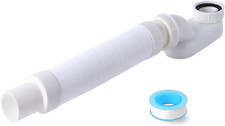Bathtub Shower Drain Pipe, Low Profile Flat 1 1/2 P Trap Kit Flexible Freestandi