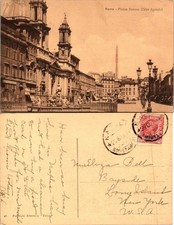 Roma Piazza Navona Circo Agonale Cartolina spedita con francobollo francobollo Italia