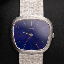 Piaget Orologio Vintage 18K Oro Bianco Lapis Lazuli Quadrante 9465 A6