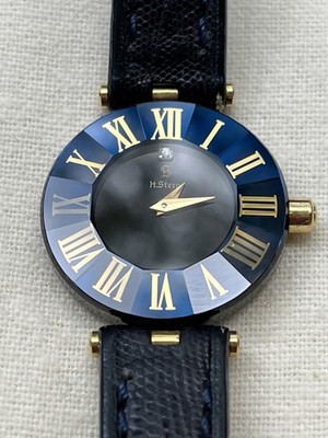 H.Stern Safira wrist watch, 18K gold, diamond accent, sapphire face, working