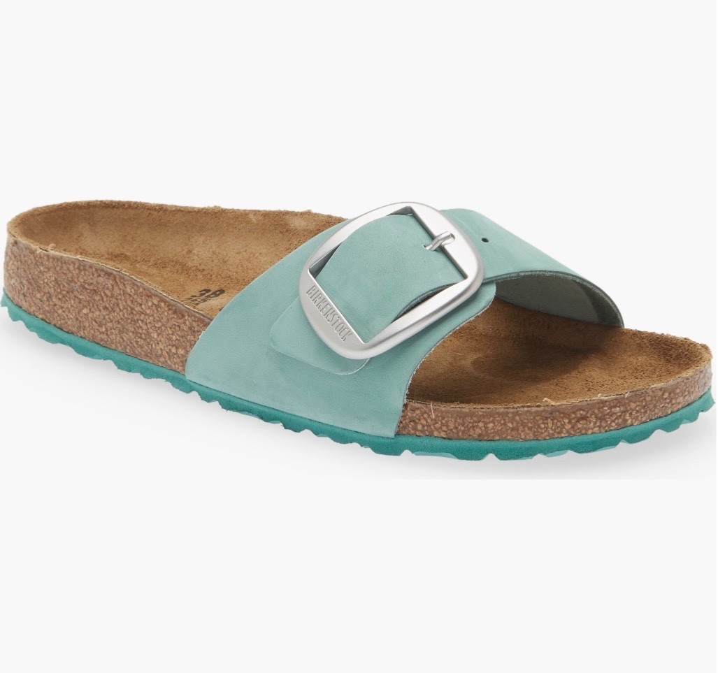 BIRKENSTOCK MADRID BIG BUCKLE NUBUCK LEATHER BERYL GREEN 37 Ladies