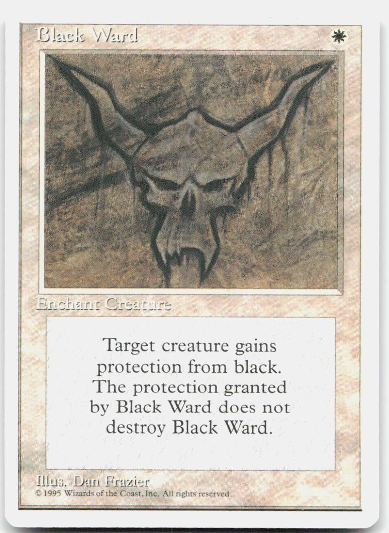 Black Ward Moderately Played Fourth Edition Uncommon Magic: The Gathering