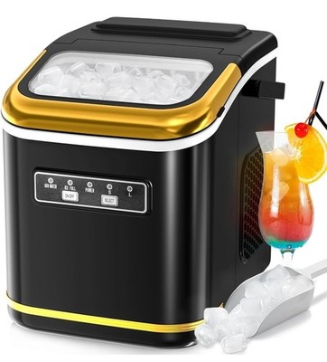Countertop Ice Maker 9 Cubes in 6 Mins, 26.5lbs/24h,2 Sizes of Ice Cube Portable