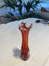 Murano Red Glass Bud Vase 22cm