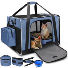 Petskd Extra Large Cat Carrier with Litter Box 24"x17"x17" for Medium Large C...