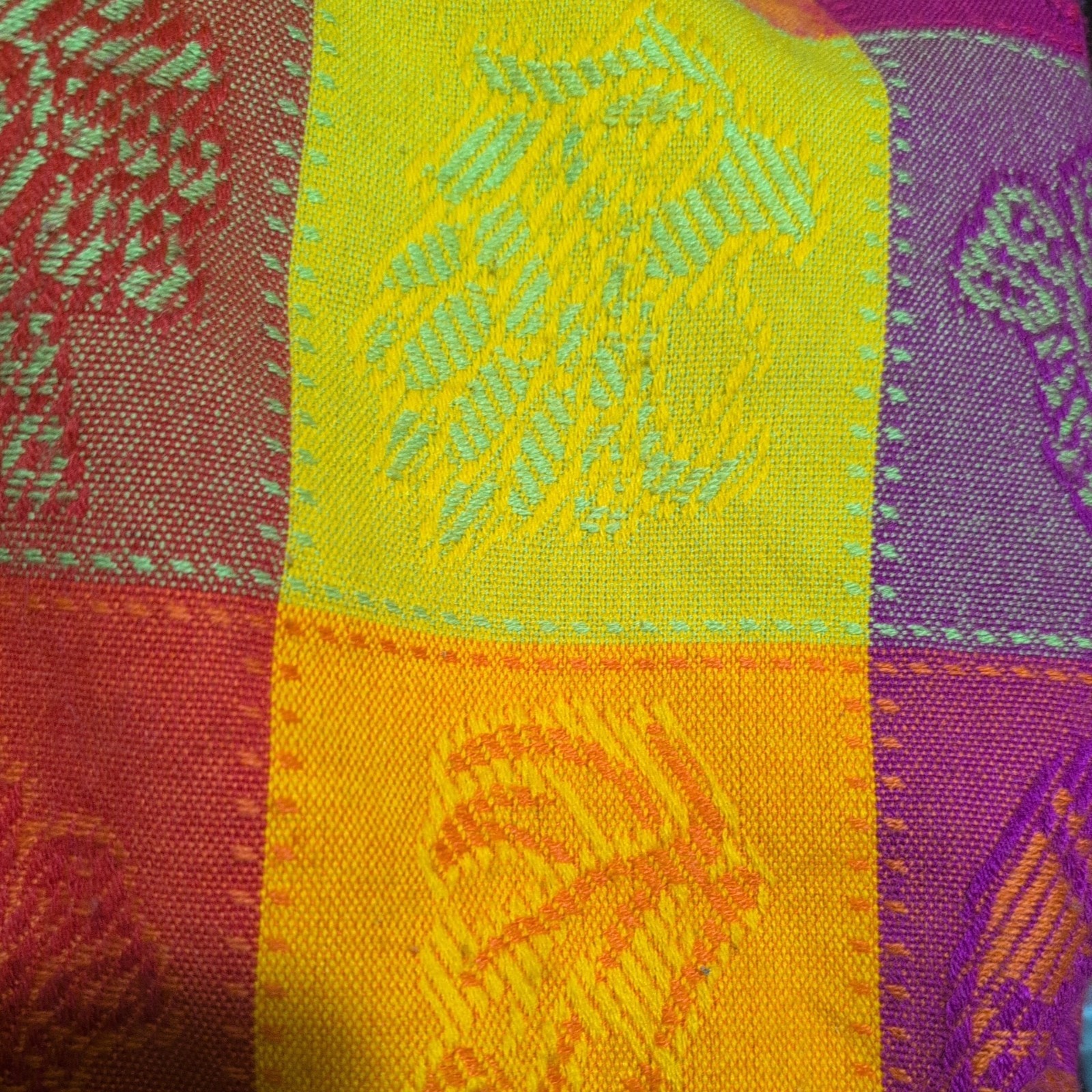 Brightly colored patchwork embroidery Mexican Pur… - image 11