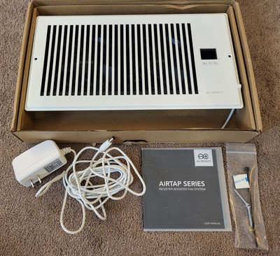 AC Infinity AIRTAP Register Booster Fan Heating Cooling AC-RBF62-W White 6''x12''