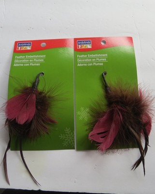 2 -pack 6'' Feather Embellishments in browns