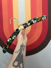 Vintage mid century 60s floral padded fabric decorative hanger
