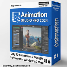 Animation Studio PRO 2024 3D/2D Motion Graphic Design Software Suite on DVD-ROM