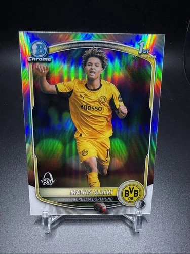 Mathis Albert 2025-26 Topps Chrome UEFA UCC Bowman 1st Refractor Dortmund Jb1